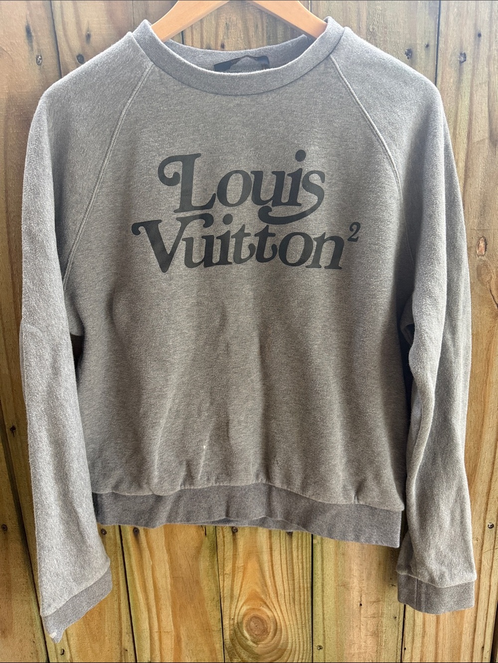 Louis Vuitton Taupe Logo Crewneck Sweatshirt